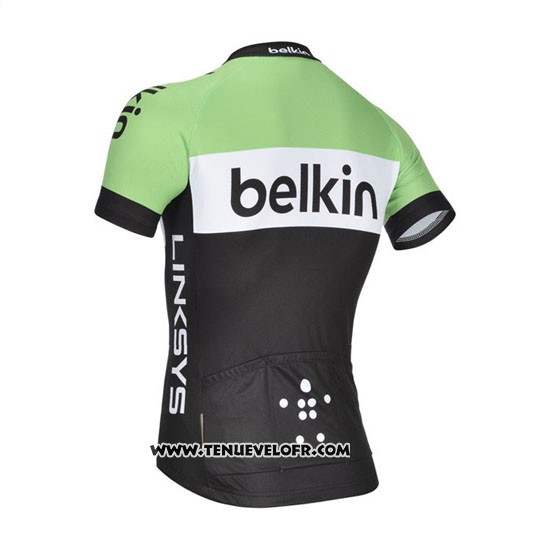 2014 Maillot Ciclismo Belkin Vert et Noir Manches Courtes et Cuissard
